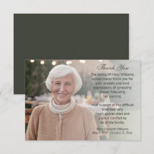 Photo Bereavement Funeral Thank You Card