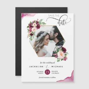 Photo Berry and Blush Wedding Save the Date Magnet