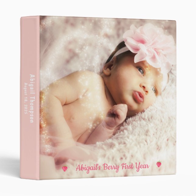 Photo Berry First Year Strawberry Girls Binder (Front/Spine)