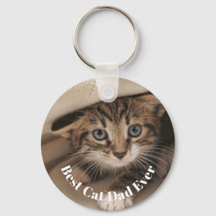 Photo Best Cat Dad Ever  Keychain