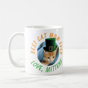Photo Best Cat Mom Ever Irish Custom Pet Name Coffee Mug