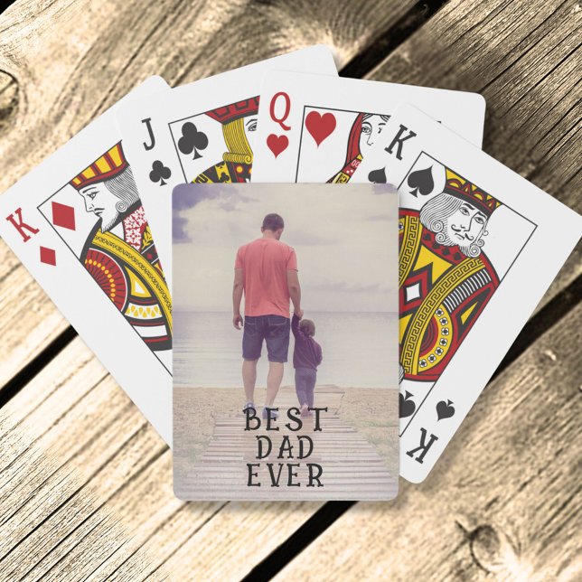 Photo Best Dad Ever Father Keepsake  Poker Cards (Creator Uploaded)
