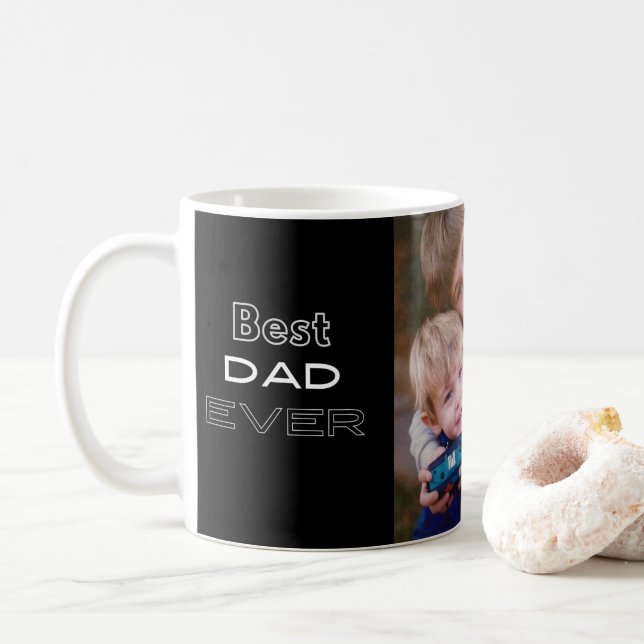 Photo Best Dad Ever Father's Day, Gift for Dad Coffee Mug (With Donut)