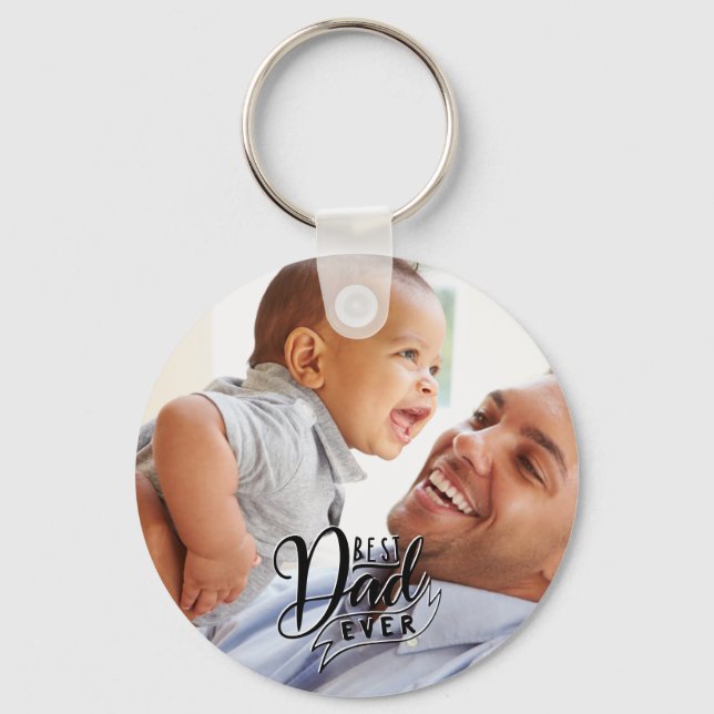 Photo Best Dad Ever Keychain (Front)
