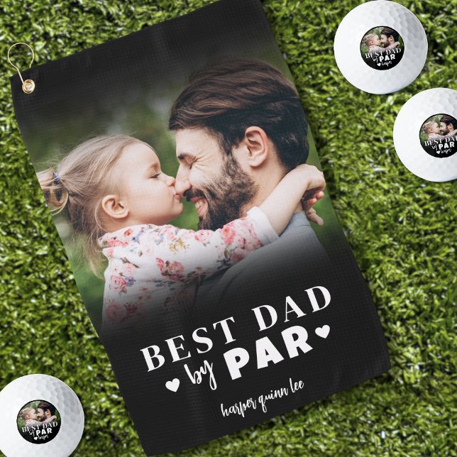 Photo Best Dad Golf Towel (Photo Best Dad By Par Golf Towel )
