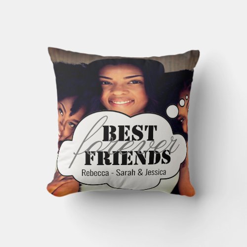 Photo Best Forever Note Message Handwriting  Throw Pillow