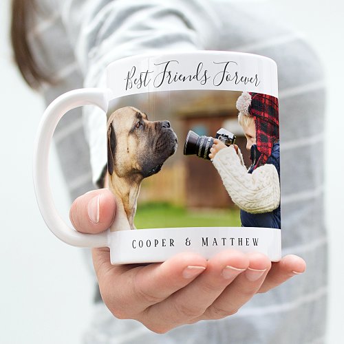Photo best friends forever boy dog child coffee mug