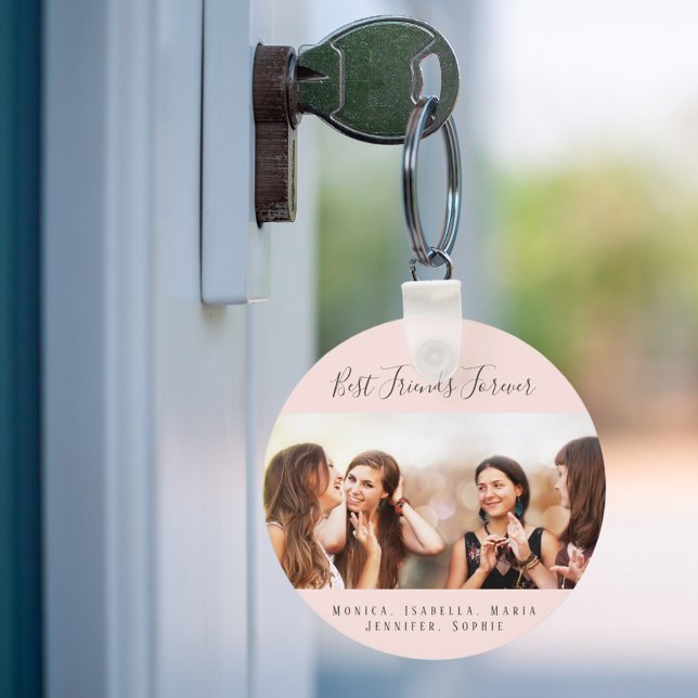 Photo best friends forever keepsake pink keychain (Creator Uploaded)