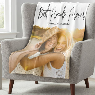 Photo Best Friends Name Fleece Blanket