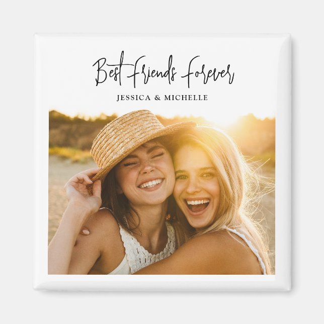 Photo Best Friends Name Magnet (Front)