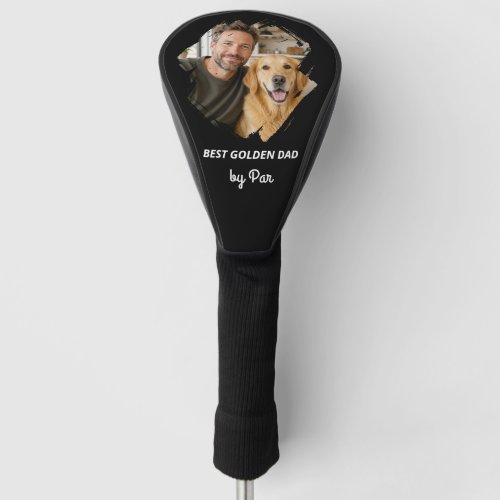 Photo best Golden dog dad father black Golf Head Cover
