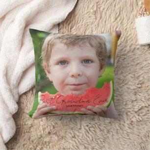 Photo Best Grandma Ever Throw Pillow