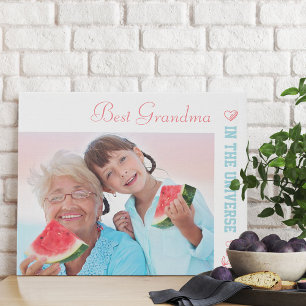 Photo Best Grandma in the Universe Personalized Faux Canvas Print