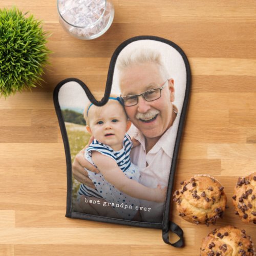 Photo Best Grandpa Ever Simple   Oven Mitt