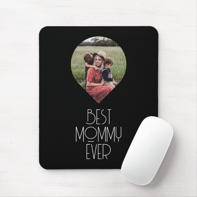 Photo Best Mommy Ever Modern Script Mouse Pad (With Mouse)