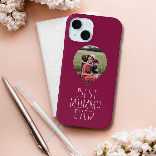 Photo Best Mummy Ever Modern Script iPhone 15 Case