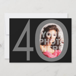 Photo Big 4-0 Birthday Party Invitations