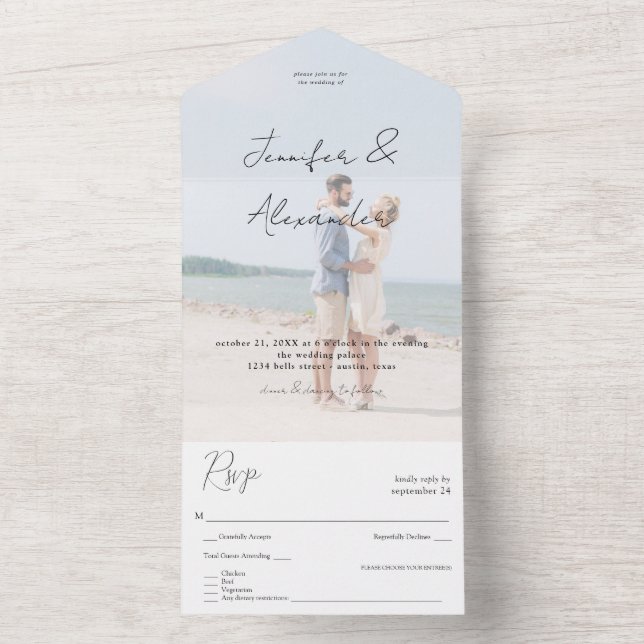 Photo & Big Names Vertical Photo Wedding V2 All In One Invitation (Inside)