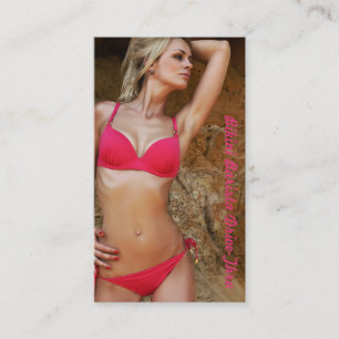 Photo Bikini Barista Drive-Thru Pink Custom Loyalty Card