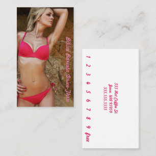 Photo Bikini Barista Drive-Thru Pink Custom Loyalty Card