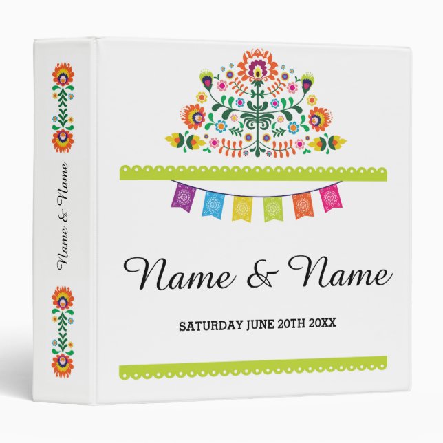 Photo Binder Wedding Scrapbook Fiesta Mexico (Front/Spine)