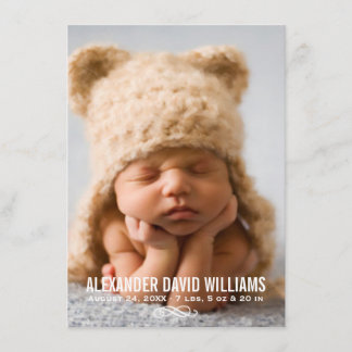 Photo Birth Announcement Card | Modern Elegance