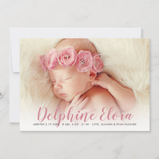 Photo Birth Announcement Card | Statement Name