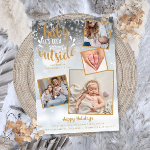 Photo Birth Announcement Christmas Holiday
