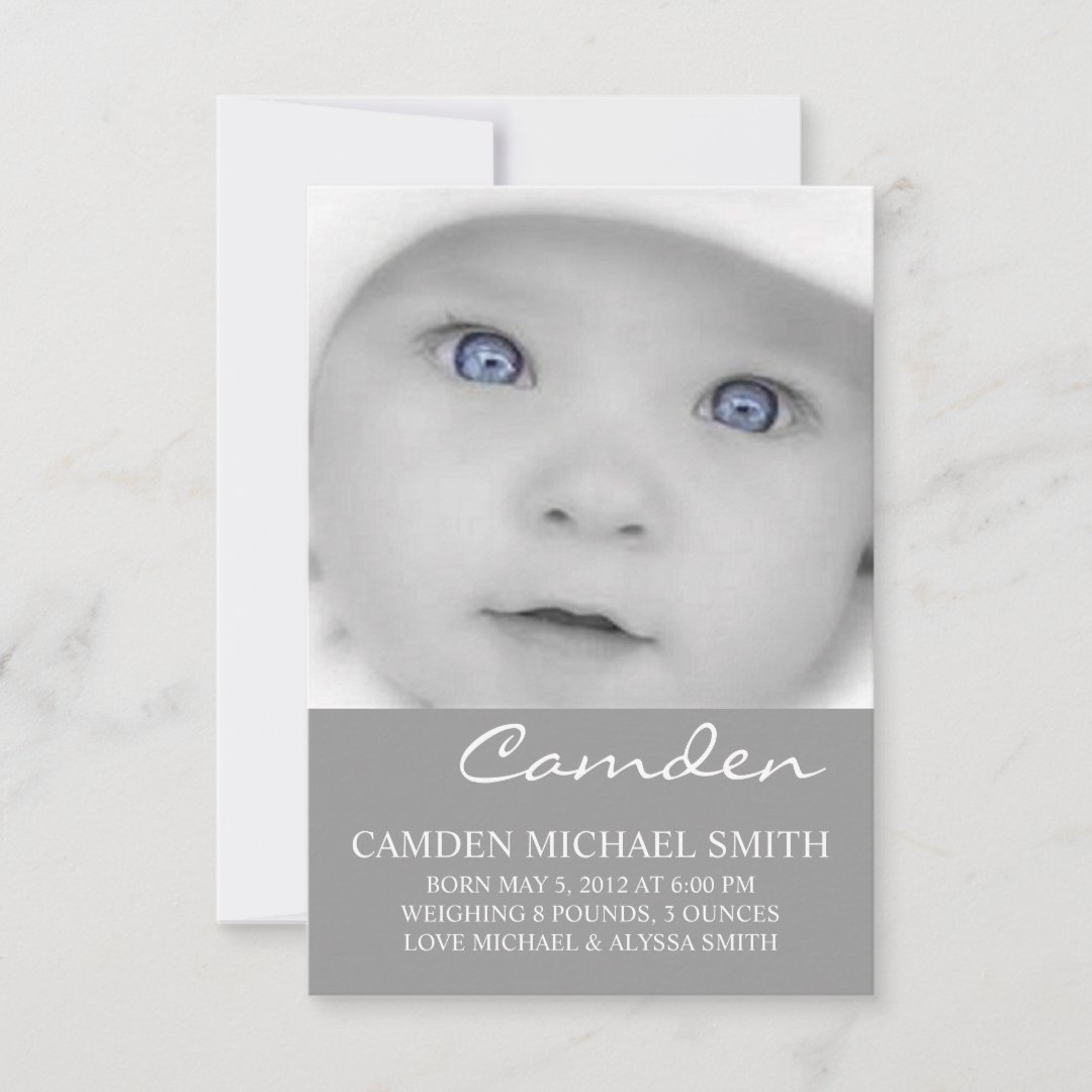 Photo Birth Announcement Names Zazzle