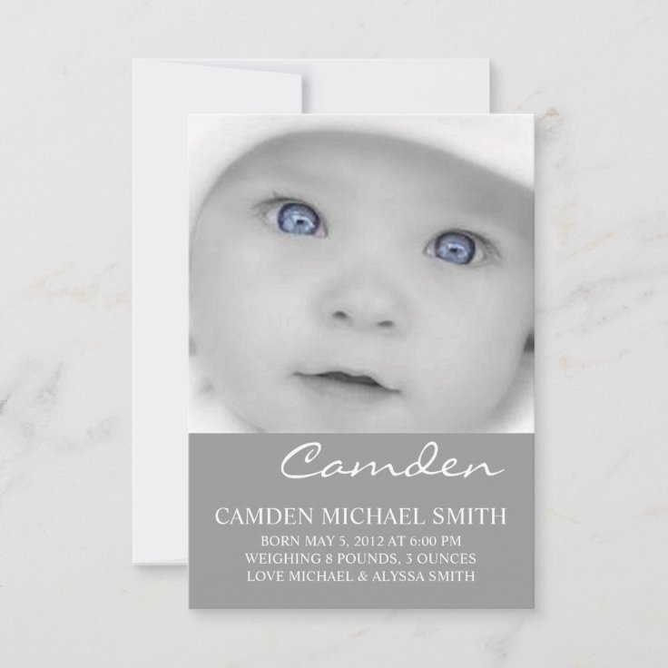 Photo Birth Announcement Names Zazzle