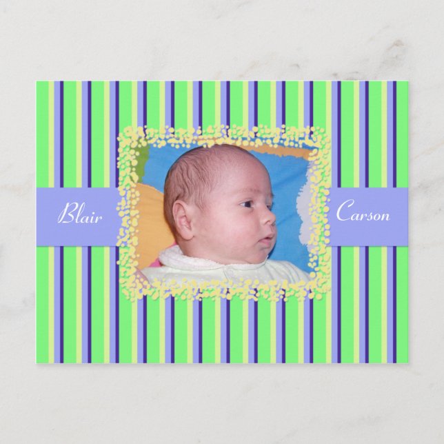 Photo Birth Announcement Postcard (Front)