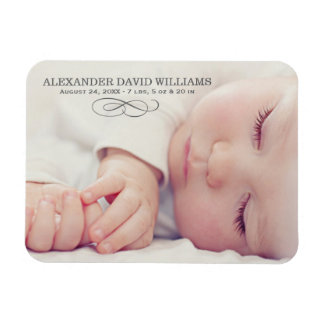 Photo Birth Announcement | Simple Elegance Magnet