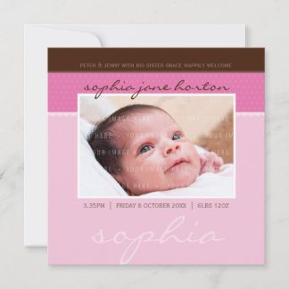 PHOTO BIRTH ANNOUNCEMENT :: softly spotted 2SQ