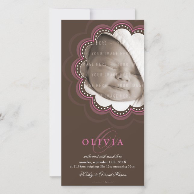 PHOTO BIRTH ANNOUNCEMENTS :: sweet bloom 7P (Front)