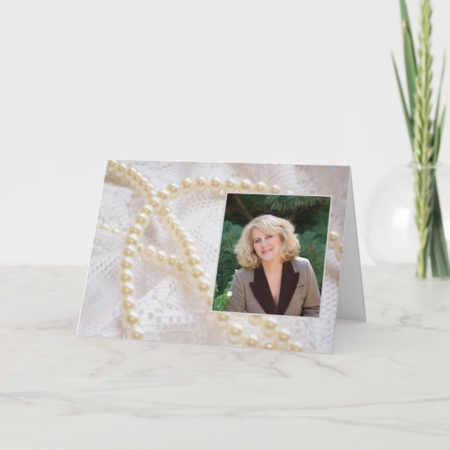 Photo Birthday Card with pearls (Front)