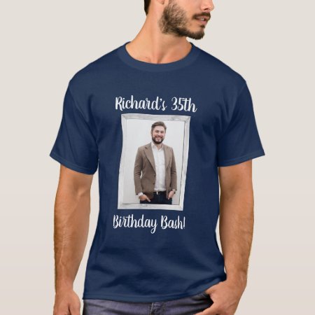 Photo Birthday Custom Party Celebration Frame T-shirt
