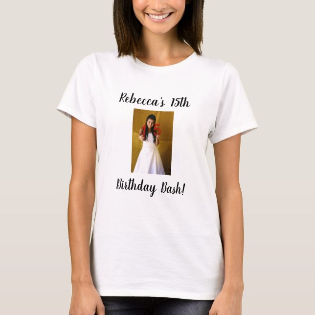 Photo birthday custom party celebration T-Shirt (Front)