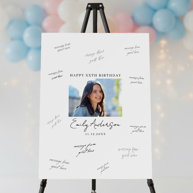 Photo Birthday Guest Signature Foam Board (Creator Uploaded)