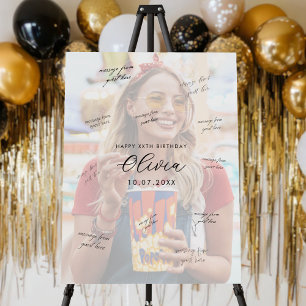 Photo Birthday Guest Signature Foam Board