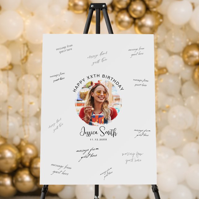 Photo Birthday Guest Signature Foam Board (Creator Uploaded)