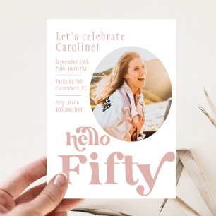 Photo Birthday Invitation for her   Fifty