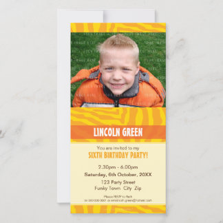 PHOTO BIRTHDAY INVITATIONS :: animal print 4