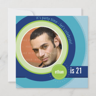 PHOTO BIRTHDAY INVITES :: circular 4SQ
