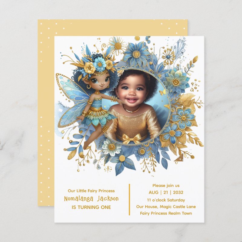 Photo Birthday Little Black Fairy African Princess