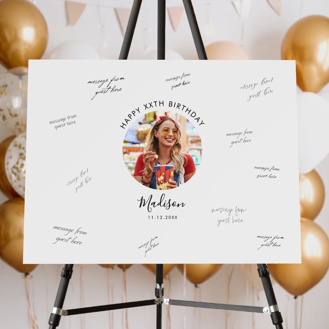 Photo Birthday Party Guest Signature Foam Board (Creator Uploaded)