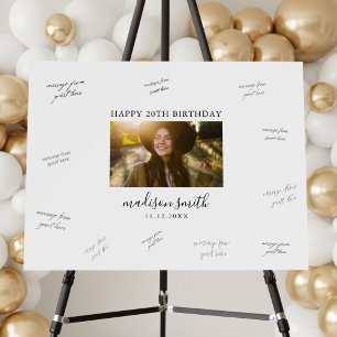 Photo Birthday Party Guest Signing Board