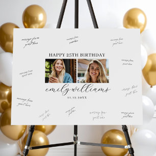 Photo Birthday Party Guest Signing Board