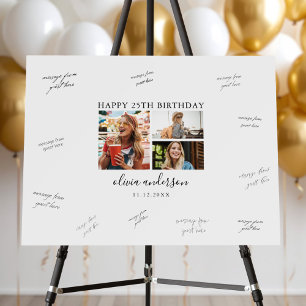Photo Birthday Party Guest Signing Foam Board
