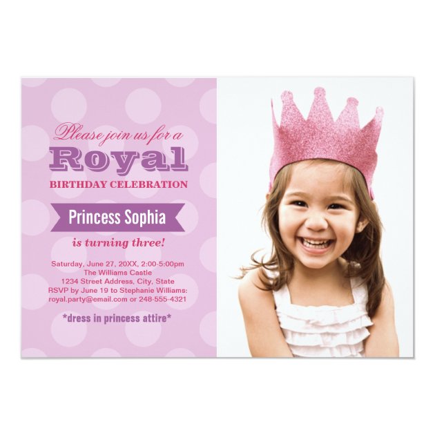 Photo Birthday Party Invitation | Purple Princess