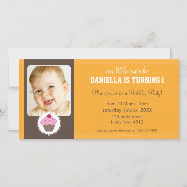 PHOTO BIRTHDAY PARTY INVITE :: cupcake 2L (Front)